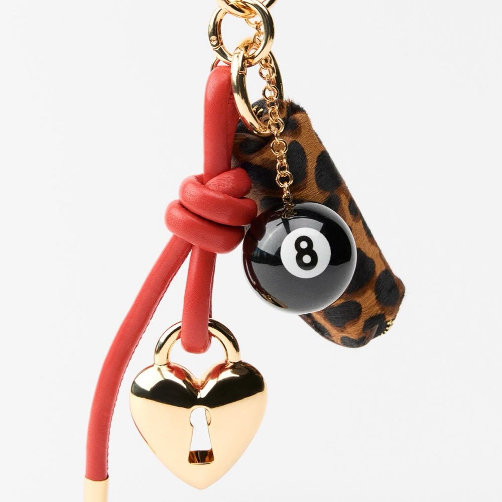 Zara Coin Purse Multi-Charm Keychain *NWOT